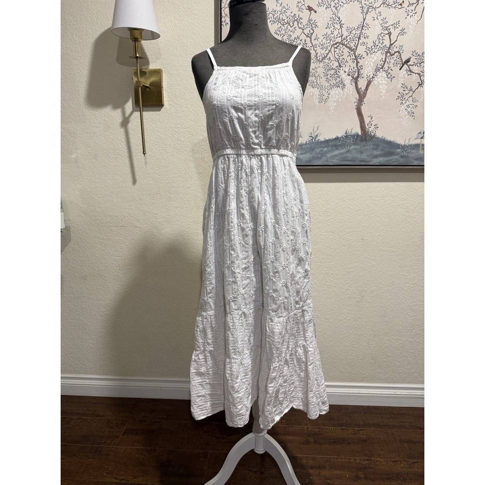 Cat & Jack‎ Girls cotton  White Floral Embroidered Sundress XL (14/16)